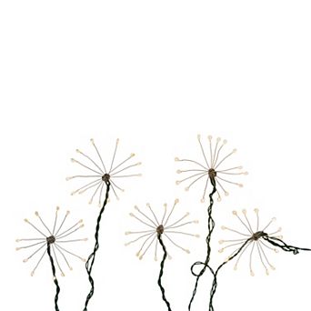 Kurt Adler 75-Light Cluster Burst Classic White Superbright LED Light Set with Green Wire