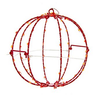Kurt Adler 8" Red LED Foldable Metal Sphere