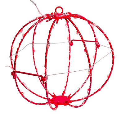 Kurt Adler 8" Red LED Foldable Metal Sphere