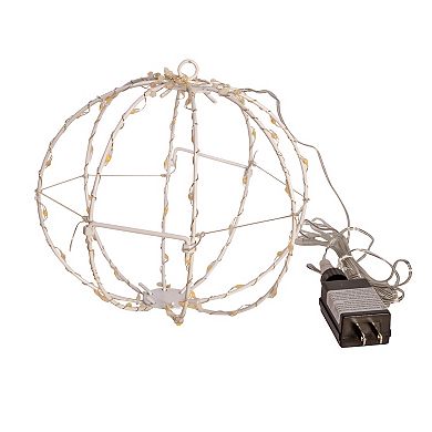 Kurt Adler 8" Warm White LED Foldable Metal Sphere