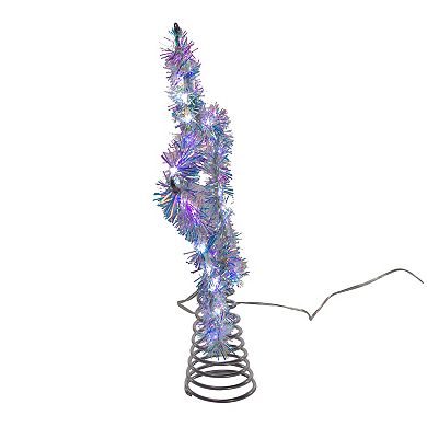 Kurt Adler 12.2" Tinsel Star Tree Topper with Cool White LED Lights