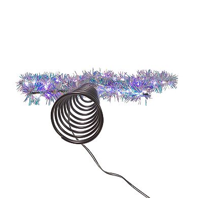 Kurt Adler 12.2" Tinsel Star Tree Topper with Cool White LED Lights