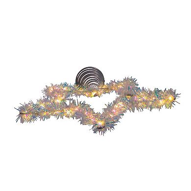 Kurt Adler 12.2" Tinsel Star Tree Topper with Warm White LED Lights