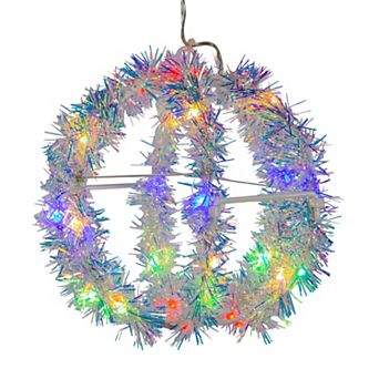 Kurt Adler 6" Multi-Color LED Tinsel Foldable Sphere
