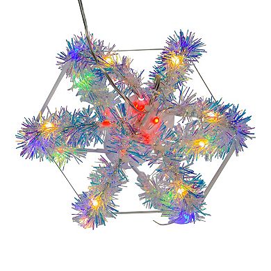 Kurt Adler 6" Multi-Color LED Tinsel Foldable Sphere