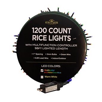 Kurt Adler 1200-Light 98-Ft. Multi-Color LED Rice Light Set