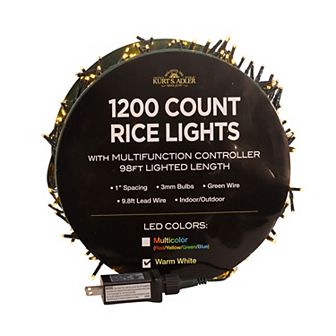 Kurt Adler 1200-Light 98-Ft. Warm White LED Rice Light Set