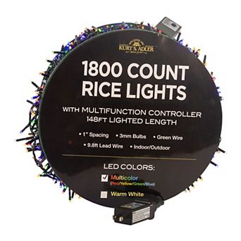 Kurt Adler 1800-Light 148-Ft. Multi-Color LED Rice Light Set