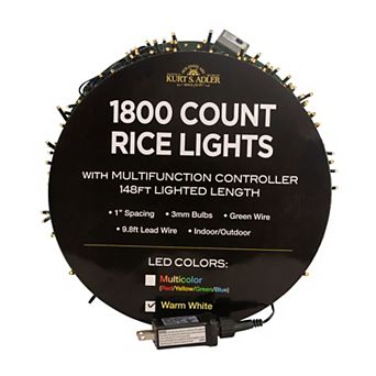 Kurt Adler 1800-Light 148-Ft. Warm White LED Rice Light Set