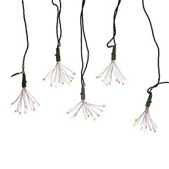 Kurt Adler 75-Light Cluster Lights and Multi-Color Twinkle LED Lights with Green Wire