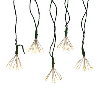 Kurt Adler 75-Light Cluster Lights and Warm White Twinkle LED Lights with Green Wire