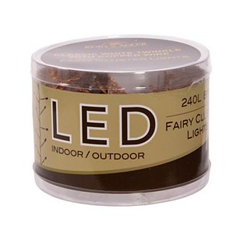 Kurt Adler 7.8-Ft. 240-Light Twinkle Classic White LED Fairy Light Cluster Garland