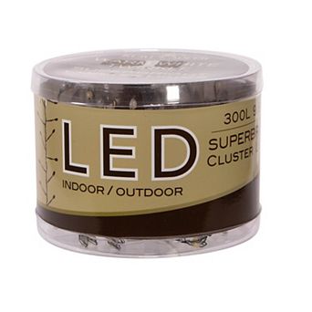 Kurt Adler 9.8-Ft. 300-Light Warm White LED Fairy Light Cluster Garland