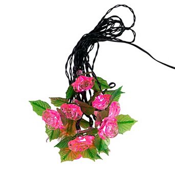 Kurt Adler UL 10-Light LED Pink Rose Light Set