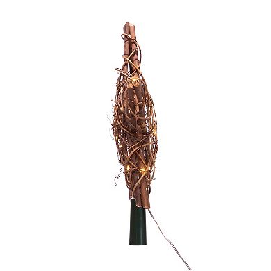 Kurt Adler 20-Light Fairy Light Natural Rattan Star Tree Topper