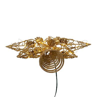 Kurt Adler 11.75" 30-Light Fairy Light Gold Star Tree Topper