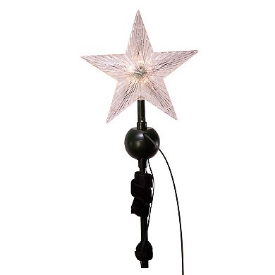 Kurt Adler 19.7" LED Star Tree Topper with Rotating Santa