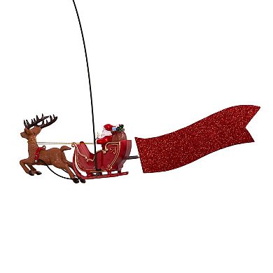 Kurt Adler 19.7" LED Star Tree Topper with Rotating Santa