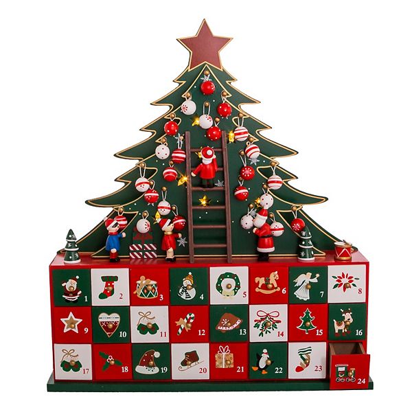 Kurt Adler 13.5" BatteryOperated LED Christmas Tree Advent Calendar