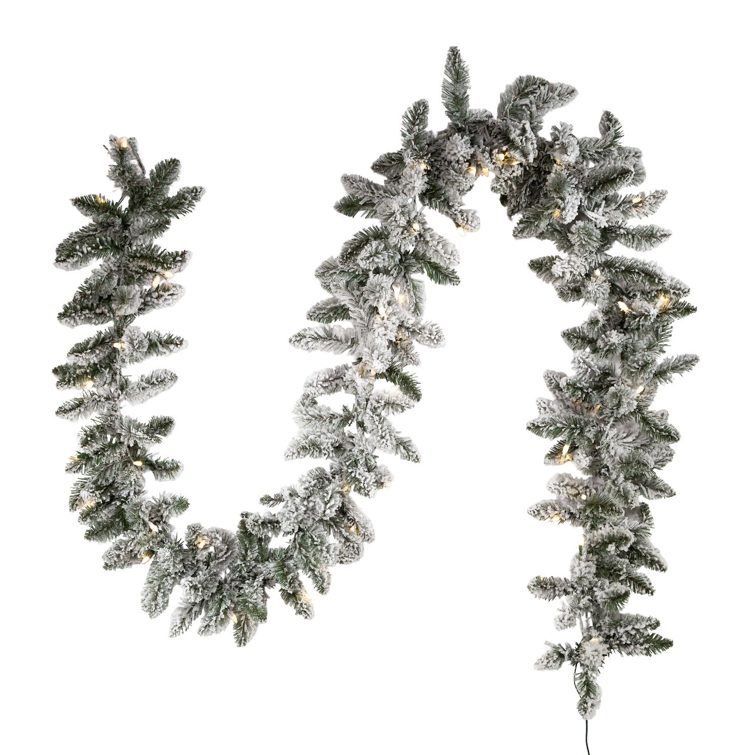 Kurt Adler 9-Foot Pre-Lit Crystal White Garland, Color: White