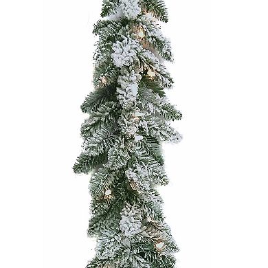 9-ft. LED Snowy Pine Artificial Garland
