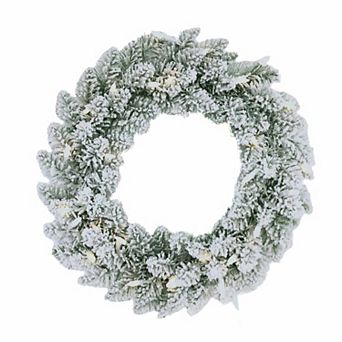 LED Snowy Pine 18" Artificial Wreath