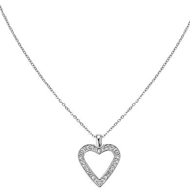 Bulova Women's Crystal Watch, Earrings & Heart Necklace Gift Set