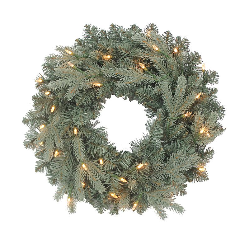 Cluster LED Blue Spruce Artificial Wreath, Green