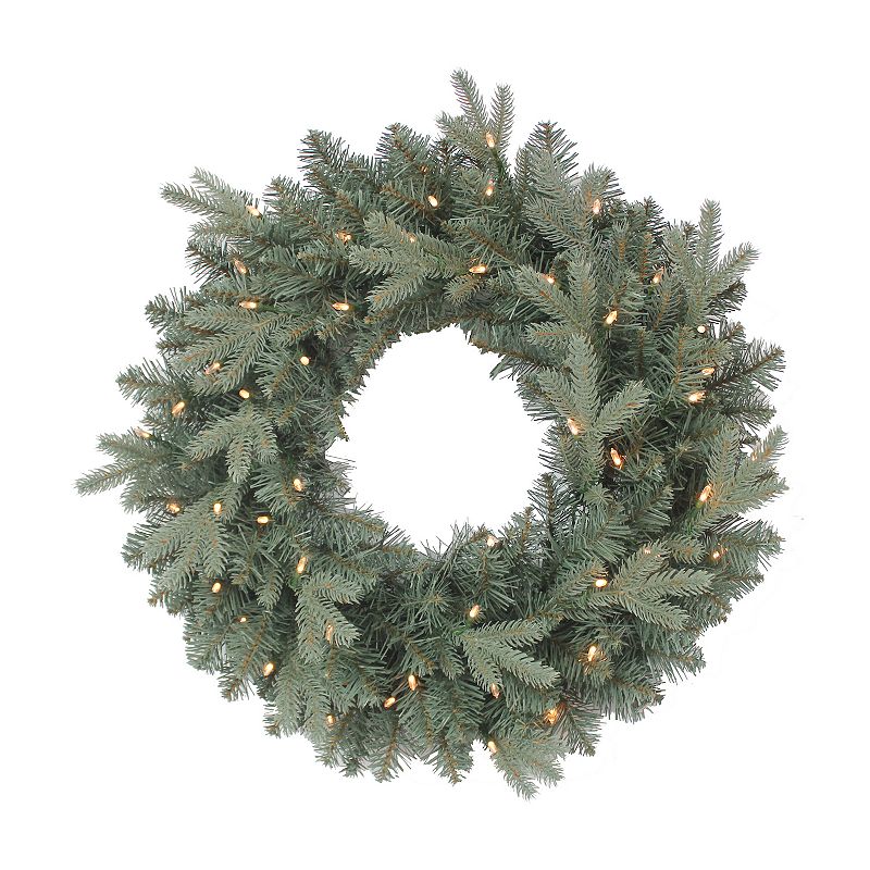 48880966 Blue Spruce LED Artificial Wreath, Green sku 48880966