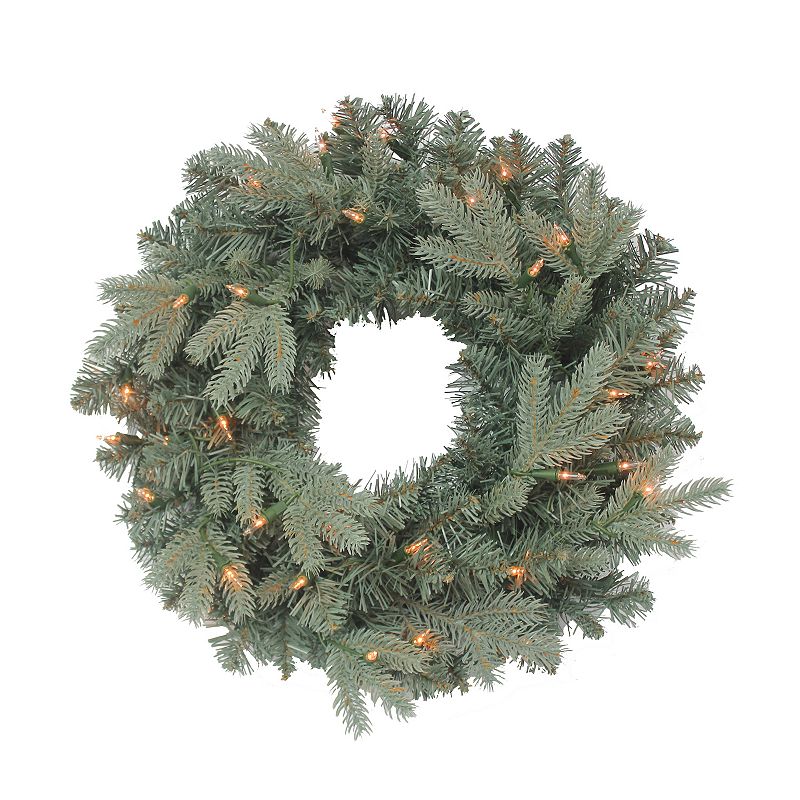 Blue Spruce Pre-Lit Artificial Wreath, Green
