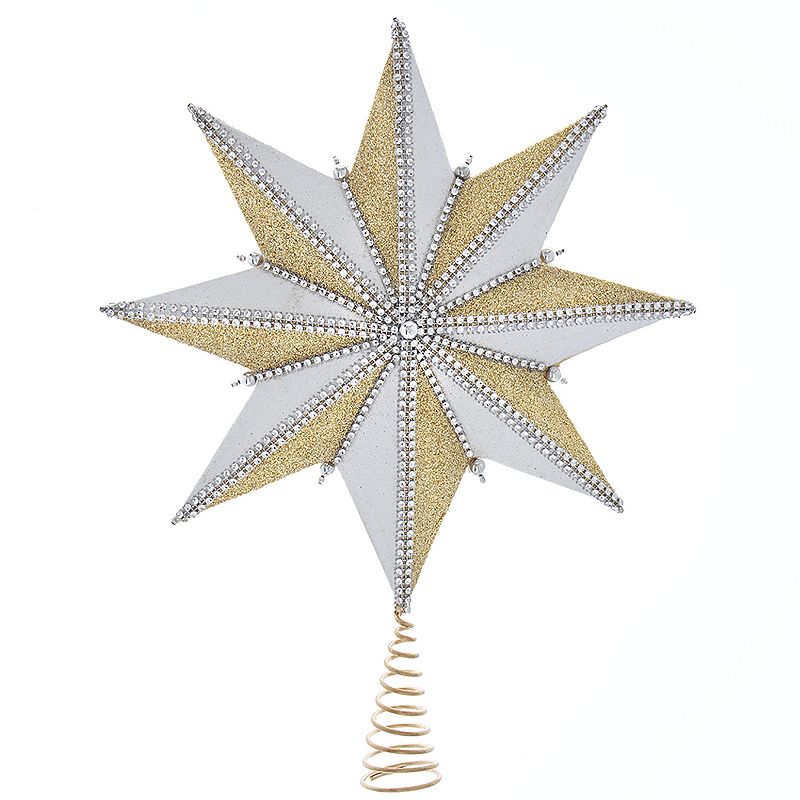 8-Point Metallic Star Christmas Tree Topper, Multicolor