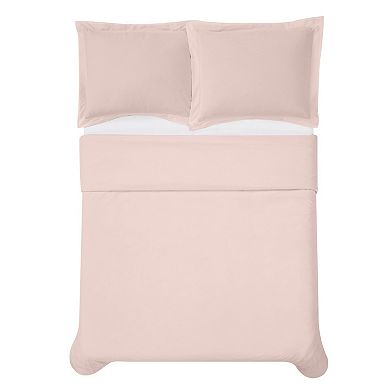 Cannon Solid Percale Duvet Cover Set with Shams