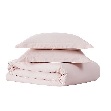 Cannon Solid Percale Duvet Cover Set with Shams