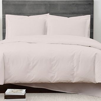 Cannon Solid Percale Duvet Cover Set with Shams