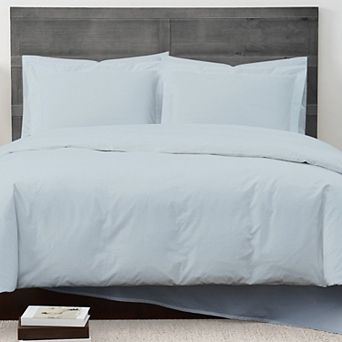 Cannon Solid Percale Duvet Cover Set with Shams