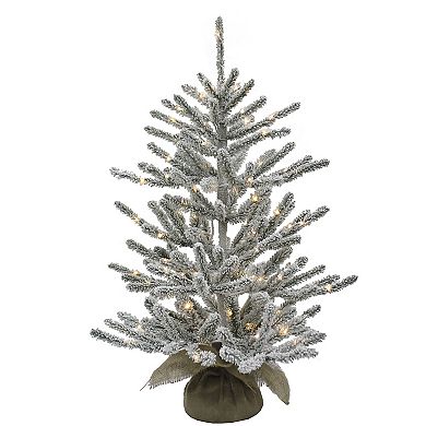 3-ft. LED Vail Flocked Pine Artificial Christmas Tree