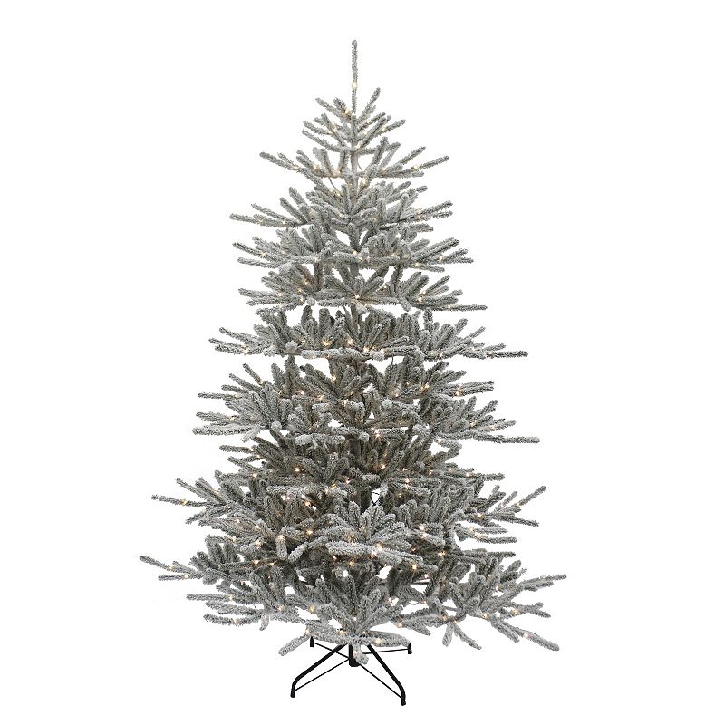 LED 7-ft. Vail Flocked Pine Artificial Christmas Tree, White
