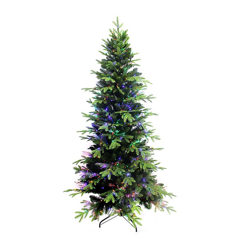 7-ft. Northern Light LED Multicolor Artificial Christmas Tree, Green