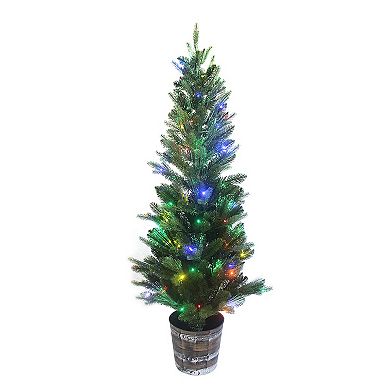 5-ft. Northern Light Fiber Optic Potted Artificial Christmas Tree