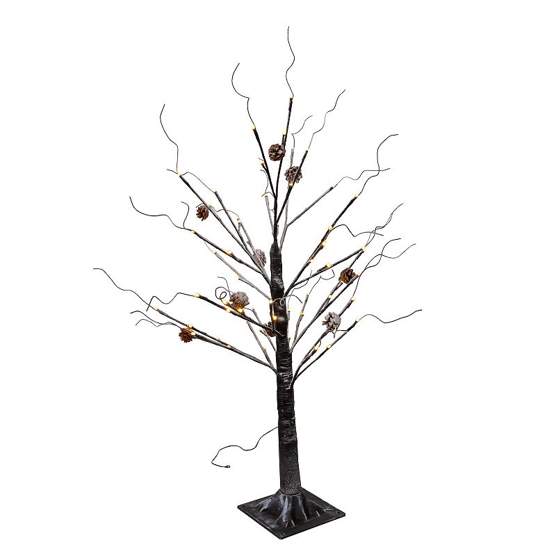 3-ft. LED Flocked Twig Artificial Tree, Brown