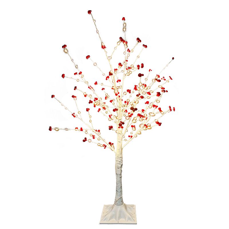 3-ft. Red Berry LED Twig Artificial Tree, Multicolor