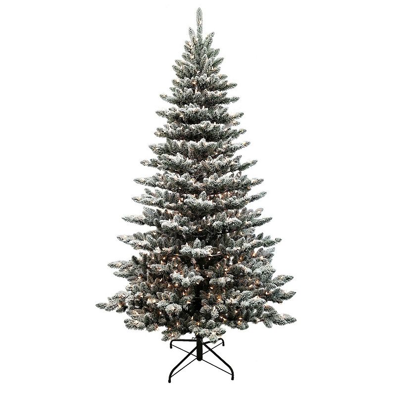 7.5-ft. Snow Pine Pre-Lit Artificial Christmas Tree, Green