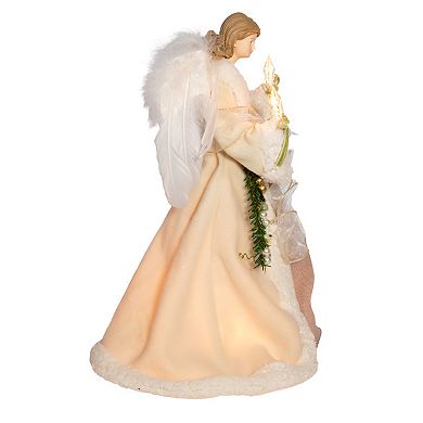 10-Light Ivory Dress Angel Christmas Tree Topper