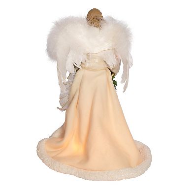 10-Light Ivory Dress Angel Christmas Tree Topper