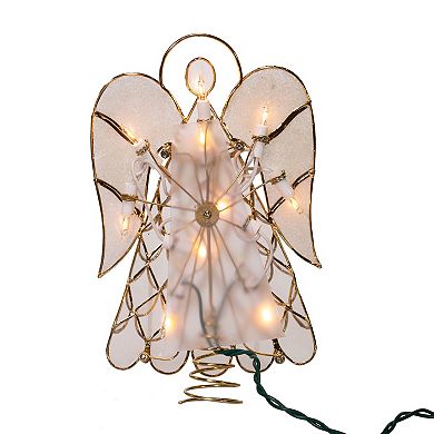 10-Light Capiz Shell Angel Christmas Tree Topper