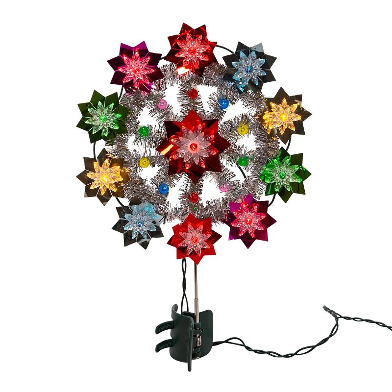 11-Light Multicolor Retro Reflector Christmas Tree Topper