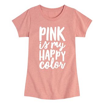 Girls 7-16 Pink Is My Happy Color Graphic Tee