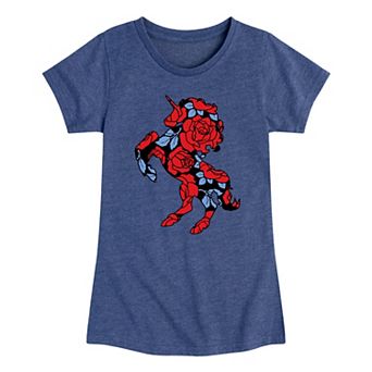 Girls 7-16 Unicorn Rose Fill Graphic Tee