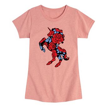 Girls 7-16 Unicorn Rose Fill Graphic Tee