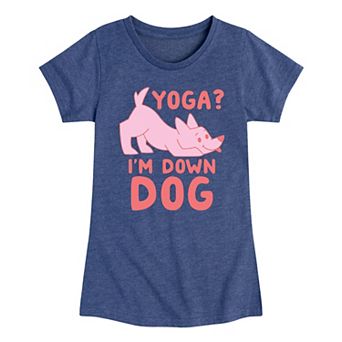 Girls 7-16 Yoga I'm Down Dog Graphic Tee